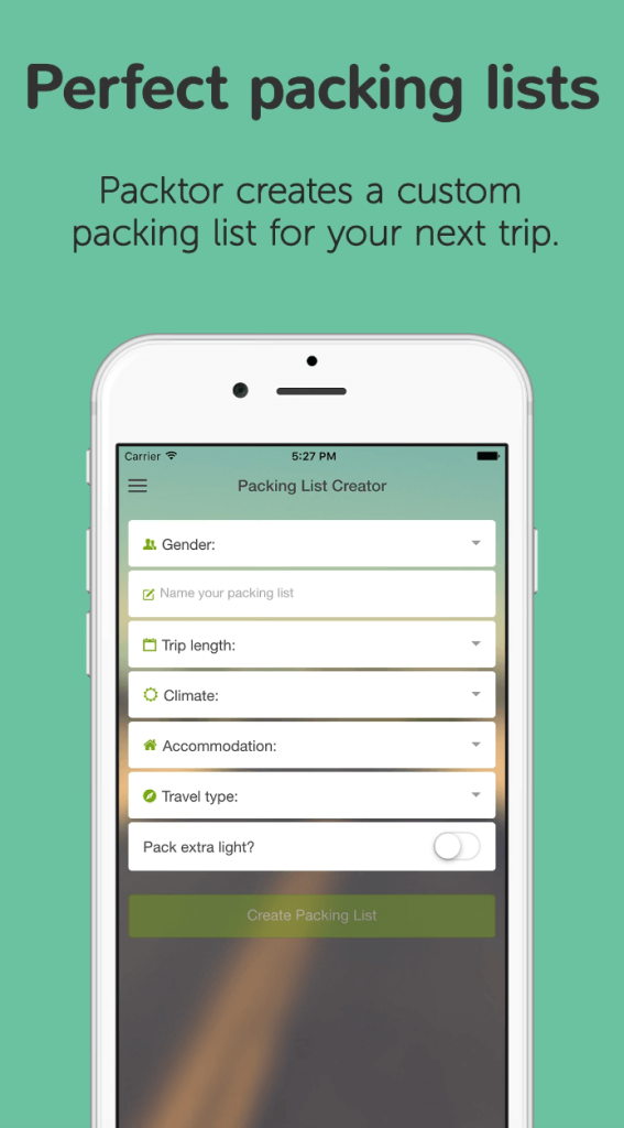 Packtor fine travel apps