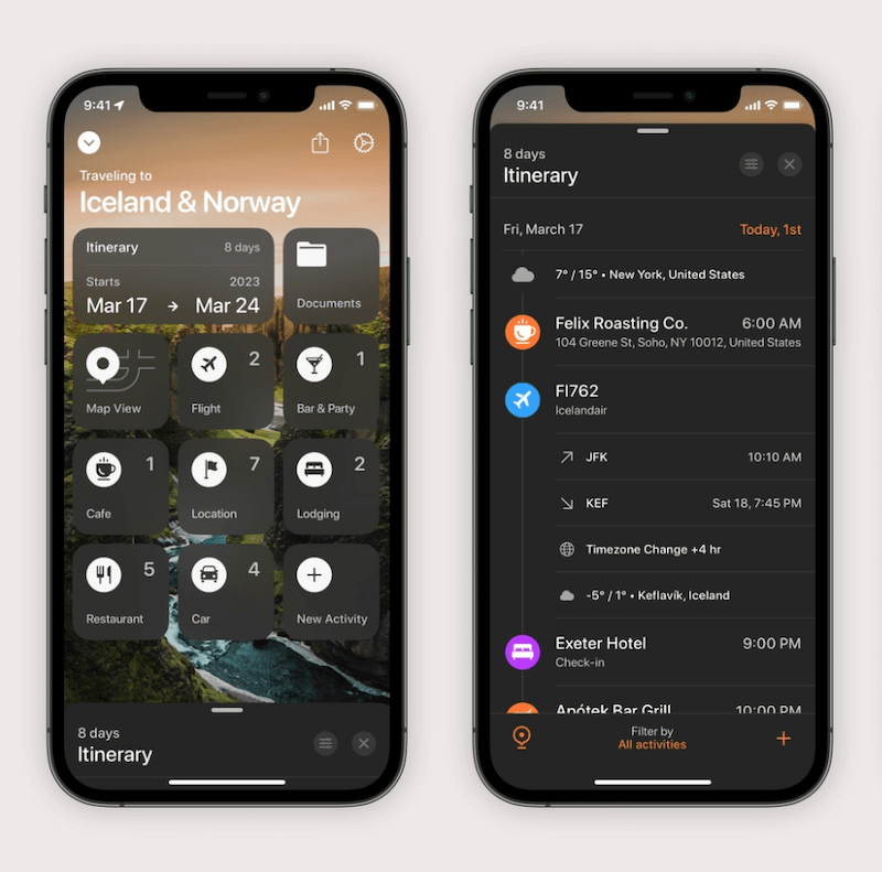 Tripsy travel app documents