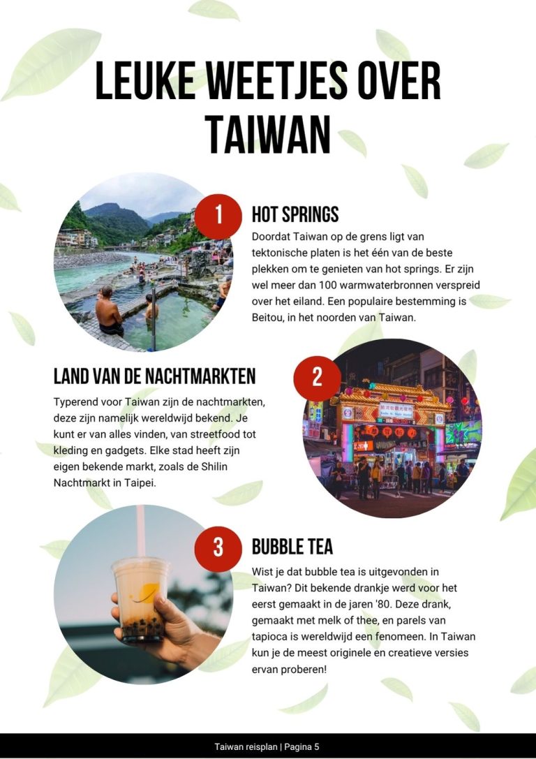 Travel plan Taiwan fun facts