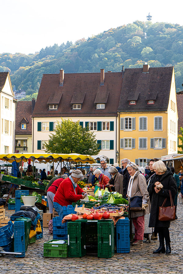 Rondstruinen op de Münstermarkt in Freiburg