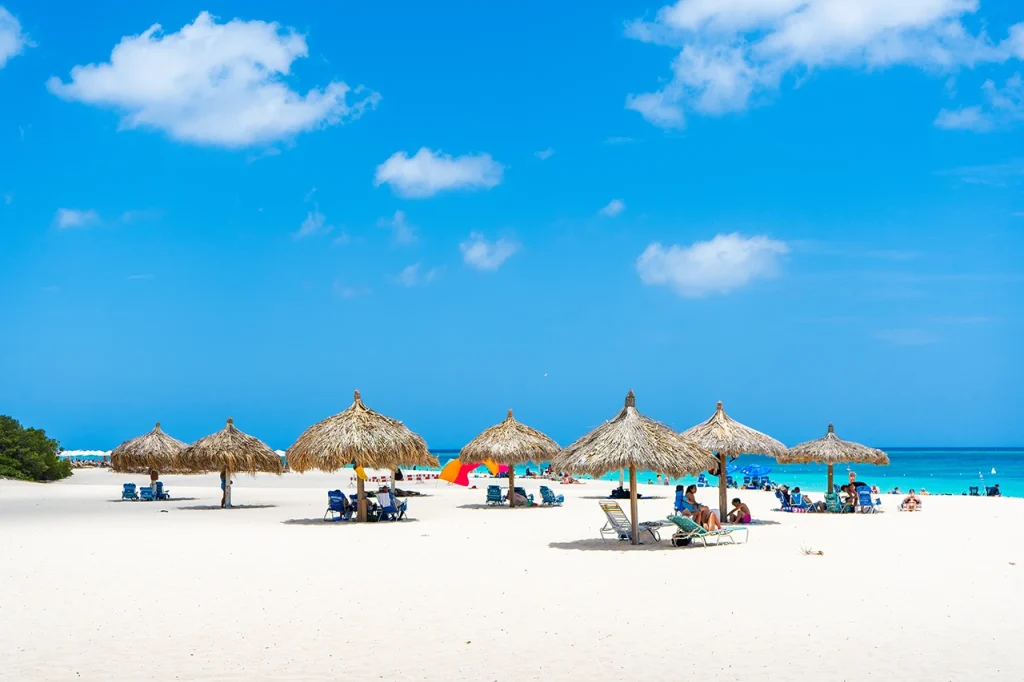 The popular Eagle Beach in Aruba