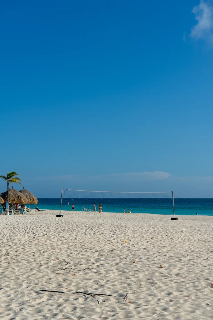 The expansive sandy beach at Manchebo Beach in Aruba