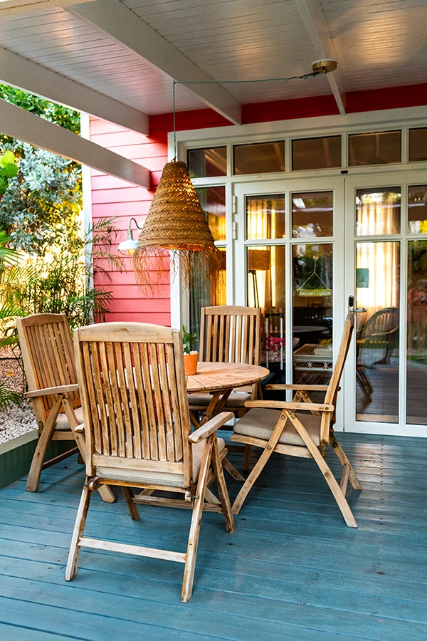 Your own shaded private patio at your casita at Boardwalk