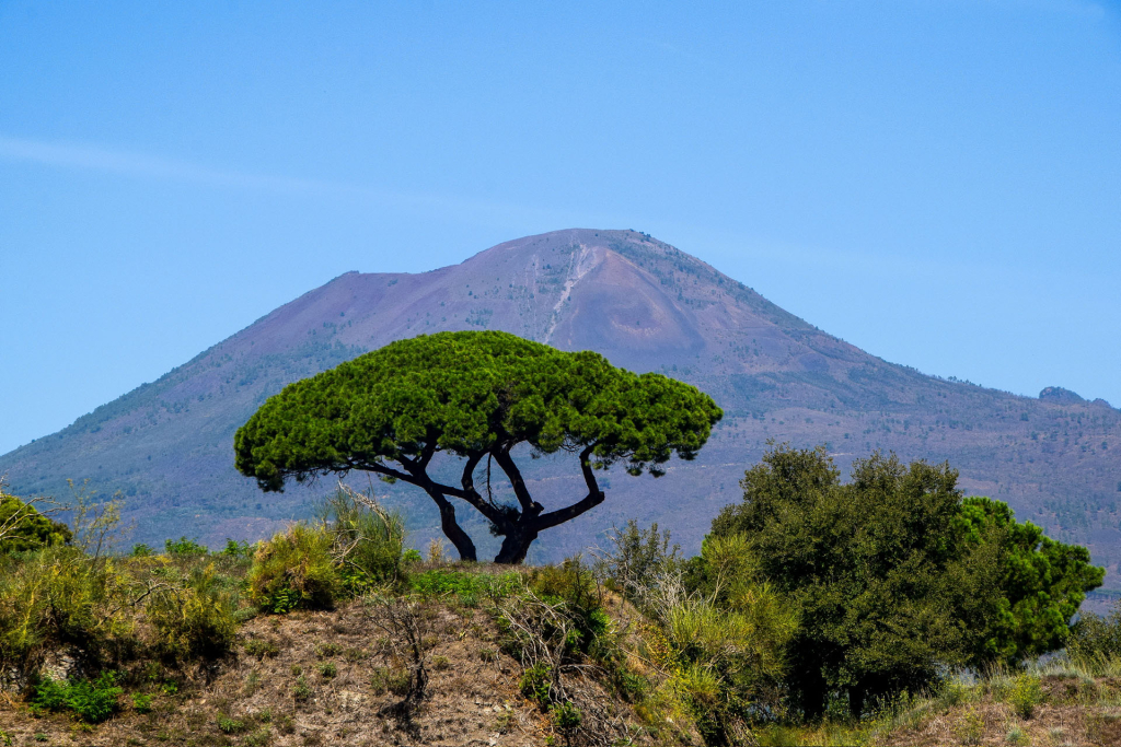 Visiting Pompeii: View of Mount Vesuvius