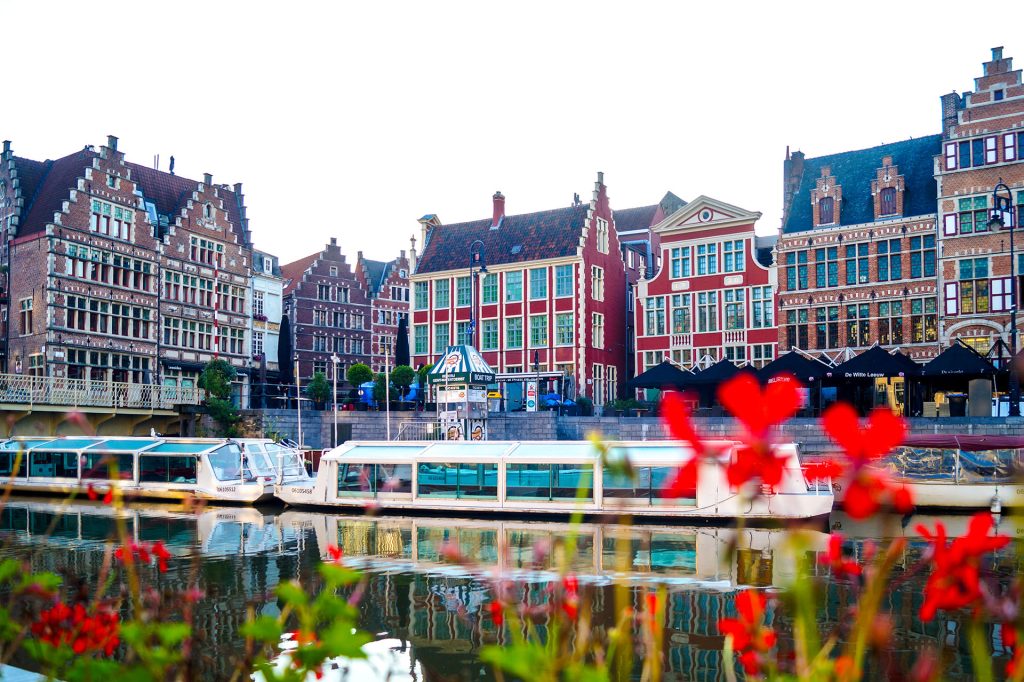 The city center of Ghent on the Leie River: Travander's best travel tips for Belgium.