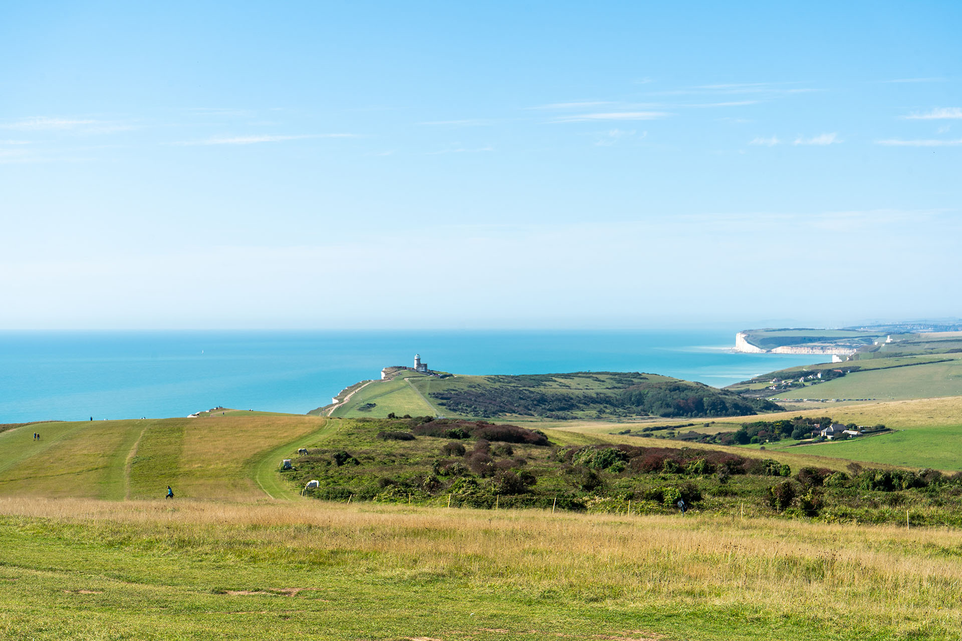 The spectacular chalk cliffs of Beachy Head on the south coast—for Travander’s best travel tips for England.