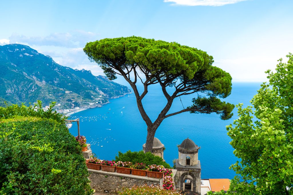 The breathtaking view from Ravello overlooking the Amalfi Coast, the best travel tips for Italy from Travander.
