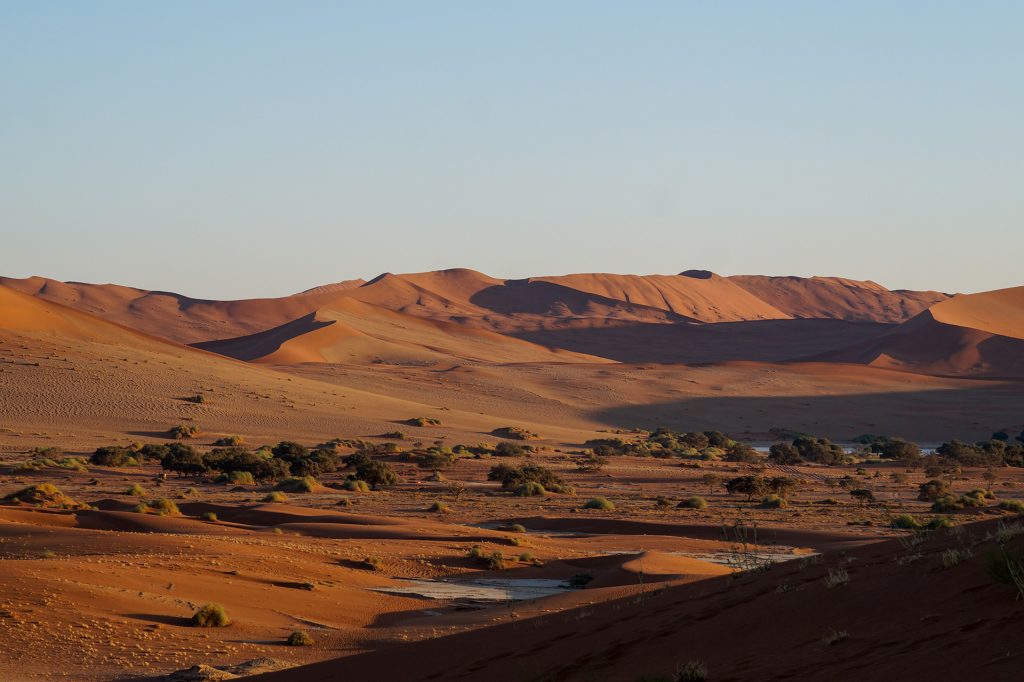 The incredible view from Big Daddy over Sossusvlei in Sesriem—Travander's best travel tips for Namibia.