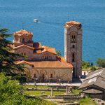Landmark in the city of Ohrid on Lake Ohrid in North Macedonia