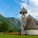 The iconic little church in Theth, Albania