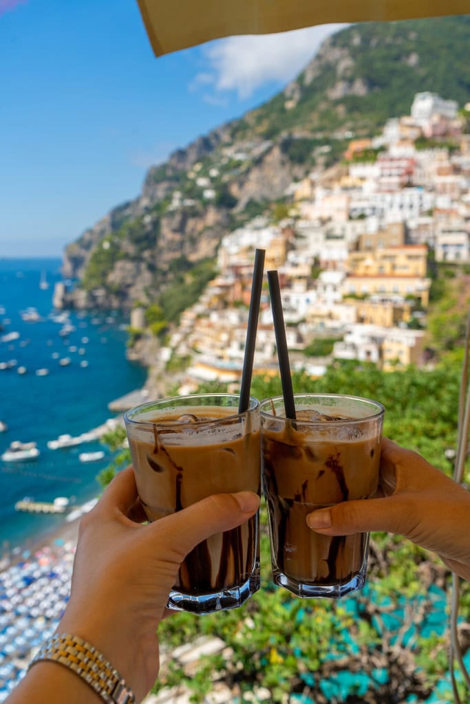 A delicious iced coffee at the popular Ristorante Bruno in Positano