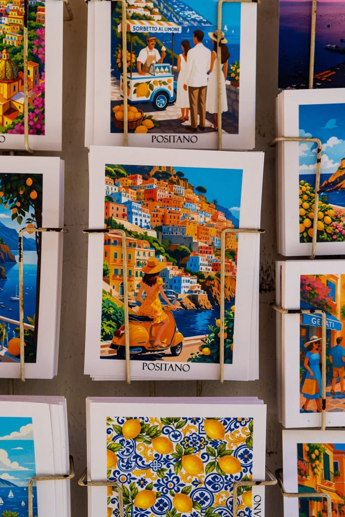 Cute postcards from the village of Positano on the Amalfi Coast